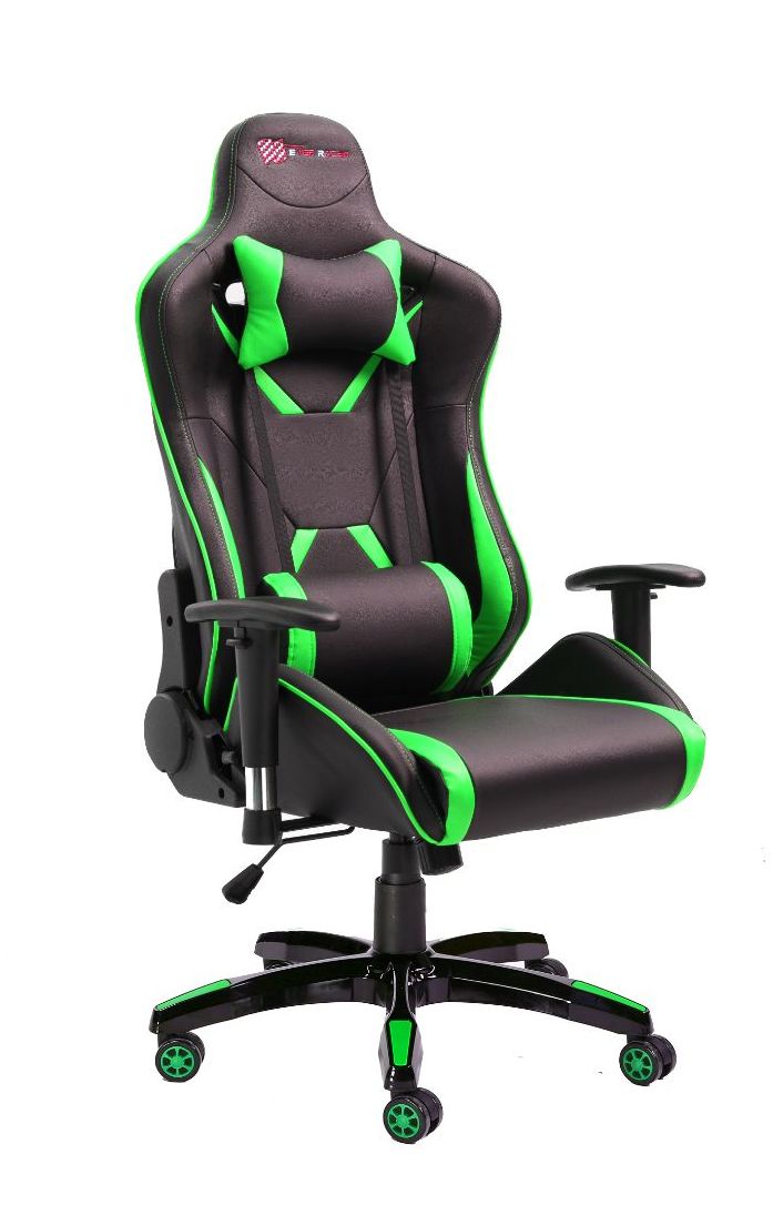 PU Leather Reclining Office Desk Gaming Executive Chair - Green