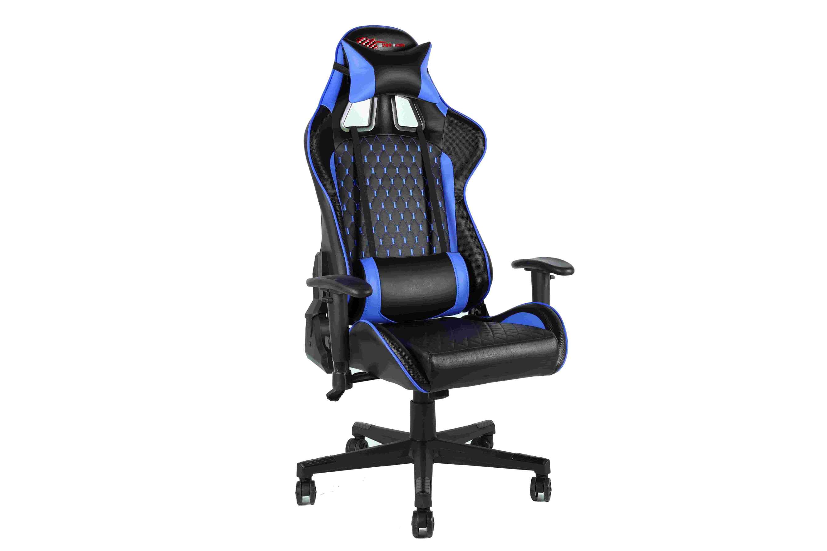New EverRacer Gaming Office Chair PU Leather Black & Blue