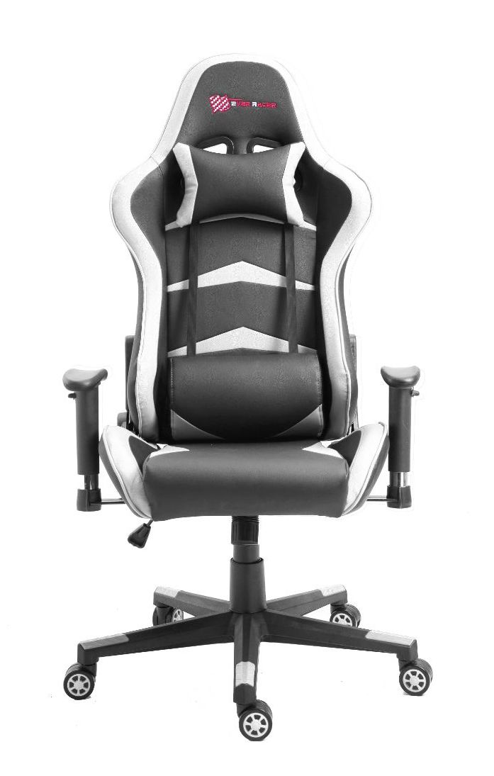 New EverRacer Gaming Office Chair PU Leather Black & White